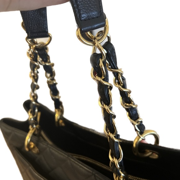 Chanel Black Quilted Caviar CC Grand Shopping Tote GHW - Picture 3 of 9